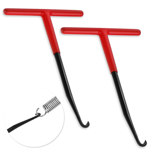 Pack of 2 Exhaust Spring Hooks Motorcycle Spring Puller Metal Spring Pull Hook T-Handle Puller with Rubber Coating T Hook Spring Puller Brake Spring Hook 16 x 8 cm Mounting Hook for Scooter Bicycle