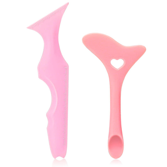 2 Pcs Eyeliner Stencil Tool Silicone Eyeliner Tool Multifunctional Eyeliner Stencils Tool Pink Eye Makeup Stencils Eyeliner Guide Tool Lipstick Wearing Aid for Beginners Eyeshadow Eyelash Eyeliner