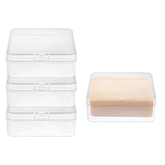 4 PCS Travel Soap Container Soap Square Case Box Portable Soap Box Holder Clear Bar Soap Travel Container Leak Proof Soap Dish Storage Holde with Lid for Outdoor Traveling Shower Home