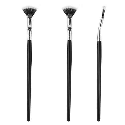 3PCS Folding Angle Scalloped Lash Brush Mascara Fan Brush Multifunctional Fan Shaped Clump Eyelash Brush Lash Wand Brush Makeup Tool Eyelash Comb Separator for Upper Lower Eye Lash