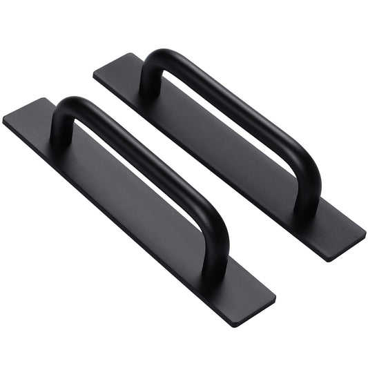 2pcs Black Kitchen Cupboard Handles Self Adhesive Door Handles Stick On Cabinet Door Handles for Cabinet Drawer Wardrobe Bathroom Sliding Door Window Dresser