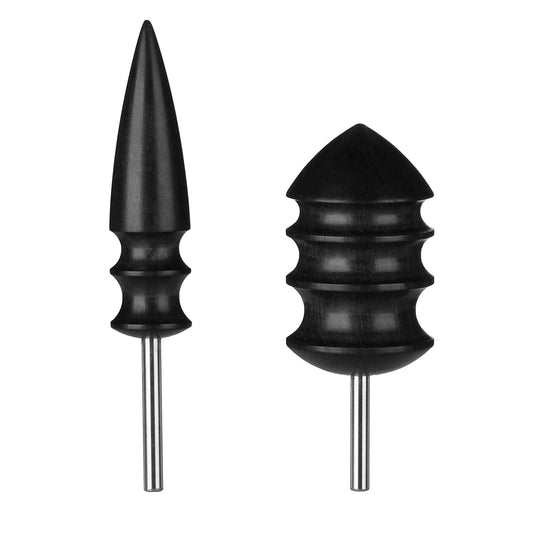 Leather Burnisher Bits for Rotary Tools, 2 Pack Wooden Electric Polished Head Leather Edge Slicker Burnishing Creaser Tool Multi Grooved PU Leather Working Tools for Cleaning DIY Crafts Projects