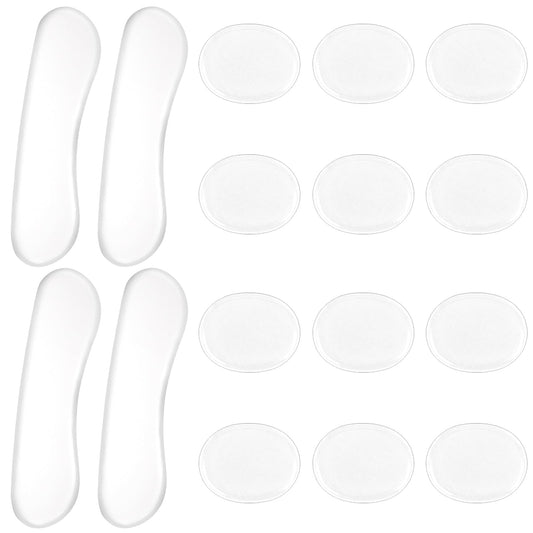 16pcs Drum Gel Pads Drum Dampeners Moon Gel for Drums Silicone Drum Damper Gel Pads Clear Drum Silencer Oval and Long Strip Drum Silencer Pads Soft Drum Dampeners Drum Dots for Drums Cymbals Control