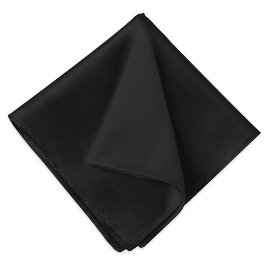 KALIONE Pocket Square for Men Handkerchief Satin Pocket Square for Men Solid Color Neckties Suit Pocket Squares for Men (Black)