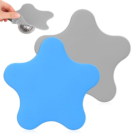 2 Pack Cute Tub Drain Plug Stopper Universal Bathtub Sink Stopper Bath Drain Cover Tub Stoppers Bathtub Stopper Silicone Flat Suction Cover for Bathroom Laundry and Kitchen(blue, gray)