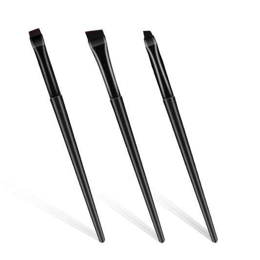 Eyeliner Brush, 3 PCS Eyebrow Brush Ultra Thin Slanted Flat Angled Eyeliner Brush for Precision Makeup Application, Angled Eyebrow Brush Fine Point Liner Brush for Beauty Cosmetic Tool