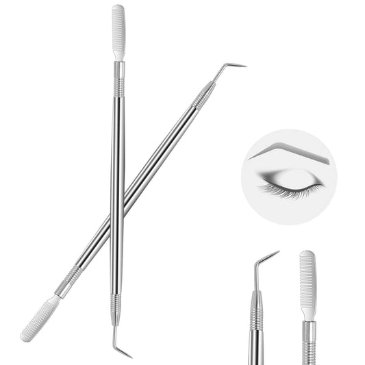 Sliverdew Lash Lift Tool (2 Pcs), Silver, Stainless Steel, Metal Eye Lash Comb Separator for Eyelash Extension Lift, Perming, Tinting, Curling Supplies