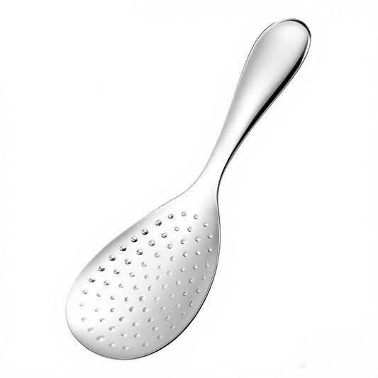 304 Stainless Steel Rice Paddle Spoon Spatula, Non Stick Mirror Finish Stand-Up Design for Rice Mashed Potato Salads, Apply for Kitchen Home Restaurant Serving, 8-inch Long