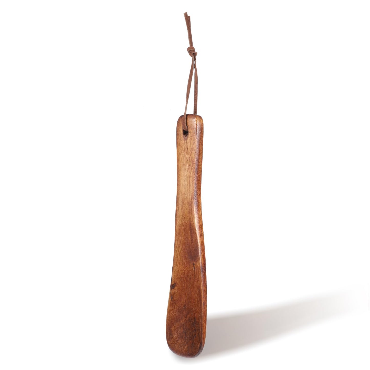 Alrhso Wooden Shoe Horn 7.5" Short Handle Wood Shoehorn with Leather Lanyard Lazy Aid Tool Travel Shoehorns for Men Women Seniors Pregnancy