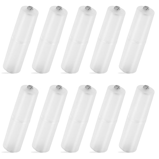 10 PCS Aaa to Aa Battery Adapter, Battery Converter Adapter Holder Transparent Plastic Adapters Converter Batteries Adapters Converters for Aaa to Aa Batteries (Clear Color)