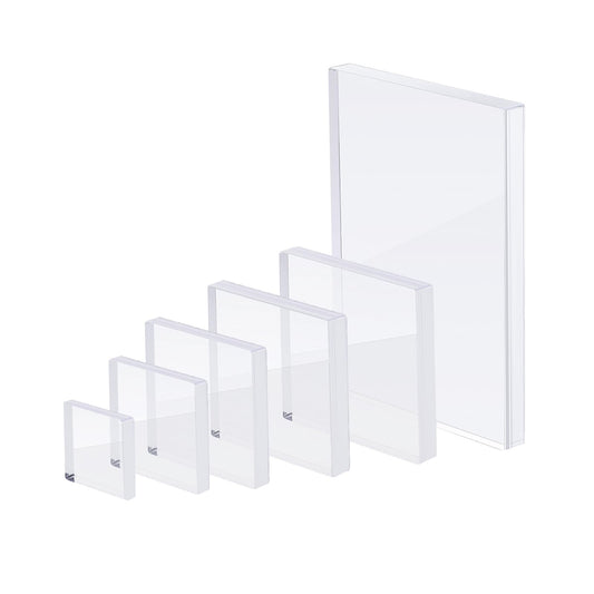 Acrylic Stamp Block, 6 PCS Clear Acrylic Display Risers Acrylic Cube Display Base Acrylic Jewelry Display Stand Wedding Flat Lay Props for Photography Scrapbooking Crafts Stamping Card Making Tools