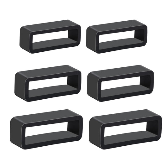 Mozeat Lens Pack of 6 Watch Strap Loop Silicone 18/20/22 mm Watch Strap Holder Black Rubber Replacement Watch Strap Mounting Rings Unisex Watch Strap Accessories