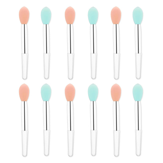 12 Pcs Silicone Lip Balm Applicator Brushes, Mini Lip Brush, Silicone Lipstick Brushes Lip Balm Applicator, Reusable Cosmetic Brush Set Mini Silicone Portable Lip Applicator Brushes (Green)