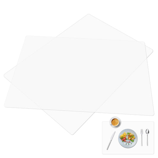 2pcs Translucent Silicone Mats,15.7”X11.8” Silicone Mats for Crafts, Translucent, Non-Slip Heat Resistant, Clear Countertop Protector Mat Silicone Placemats Multipurpose Table Placemats for Pastry Mat