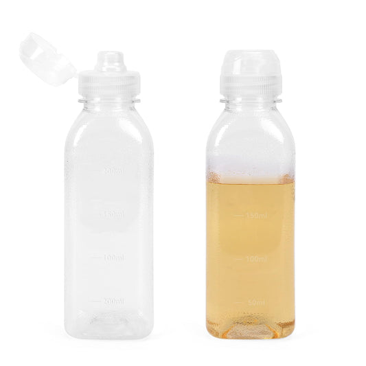 10oz Condiment Squeeze Bottles, 2 Pack Plastic Squeeze Bottles Clear Olive Oil Dispenser Bottle for Kitchen Squirt Empty Bottles Small Squeeze Bottle for Syrup,Sauces,Dressing,Oil,Leak Proof,BPA-FREE