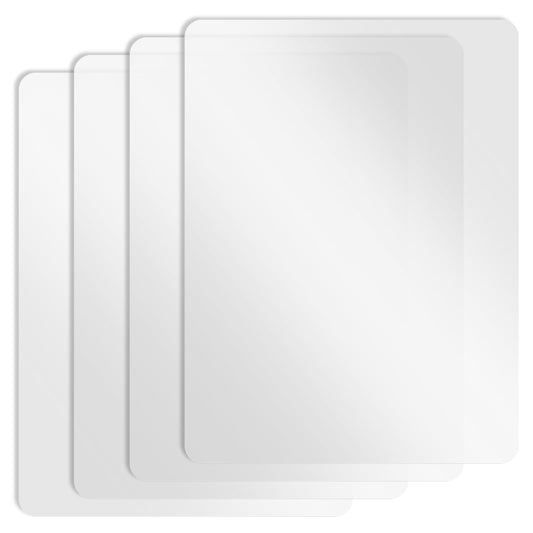 4pcs 15.7x11.8 in Clear Plastic Placemats Matte Transparent Heat Resistant Washable Table Mats, Clear Table Mat Large Vinyl Placemats Wipeable for Hard Plastic Table Protector,Dining,Kitchen,Crafting