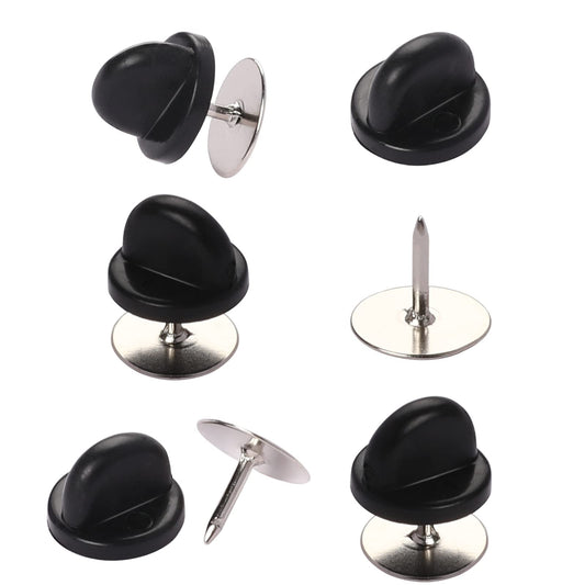 120 Pairs Rubber Pin Badge Backs Butterfly Clutch Pins Tie Tacks Blank Pins for Uniform Badges Backings Holder Tie Tacks Keepers Replacement Clasp Lapel Pin for Craft Making