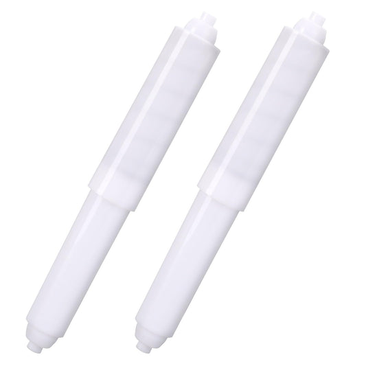 2 Packs Toilet Paper Holder Roller, Toilet Paper Spring Holder Replacement Rod, Toilet Paper Holder Insert, Black Toilet Paper Roll Holder, Flexible Replacement Holder for Bathroom(White)