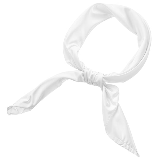 EupHHonycs White Women Chiffon Scarf 1950s Square Chiffon Scarf Sheer Square Neck Head Scarfs Christmas Scaves for Halloween Retro Women Costume Accessory, White, Medium