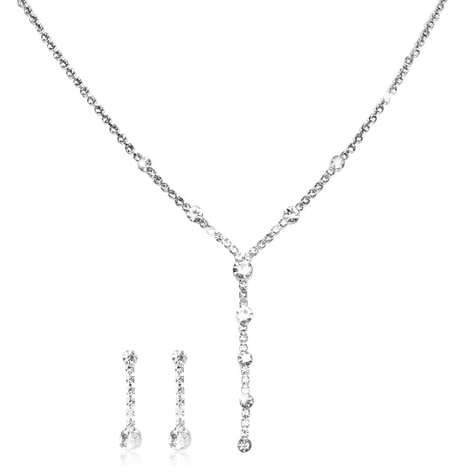 Bridal Rhinestone Necklace Earrings Set Rhinestone Necklace Earrings Set Crystal Wedding Jewelry Set Rhinestone Choker Necklace Bridal Jewelry Set Fashion Silver Jewelry Set for Women Girls