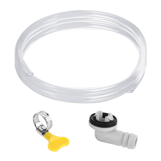 3 Feet Air Conditioner Drain Hose 3/5 Inch Portable AC Drain Hose with Hose Connector and Clamp Leakproof Hose Replacement for Universal Mini-Split Unit and Window Air Conditioner Unit Parts