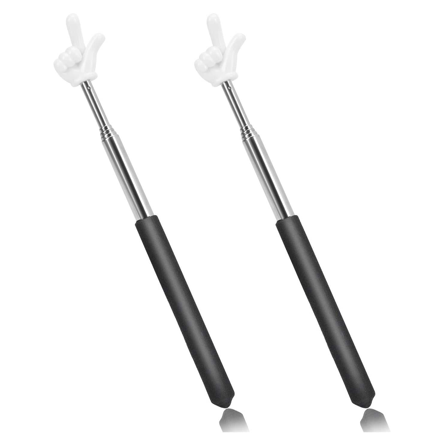 KALIONE 2-Piece Retractable Teacher's Pointer, Mini Hand-Shaped Classroom Pointer, Classroom Teaching Stick, Suitable for Primary School, Kindergarten, Junior High School, Teachers
