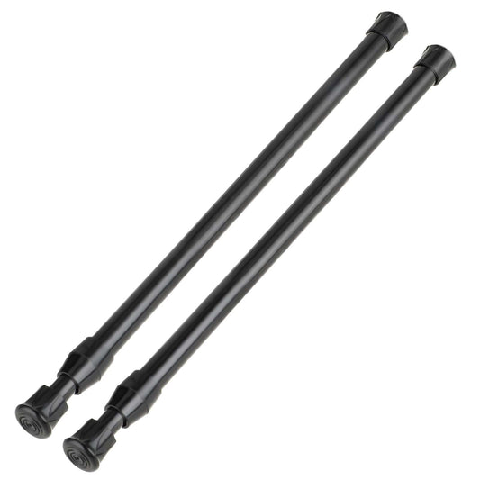 2Pcs Small Spring Tension Rod 12 to 20 Inches, Black Tension Curtain Rod No Drill Adjustable Spring Curtain Rod for Wardrobe Bars, Window, Closet, Bookcase