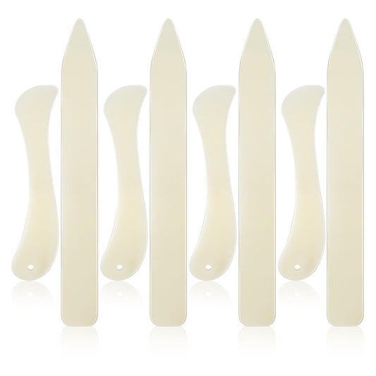 8 Pieces Cardboard Tools, Plastic Bone Folder Book Binding Kit Paper Creaser Set Origami Paper Set Scrapbooking Scoring Burnishing Tool for DIY Paper & Leather Crafts, Office Card Making Supplies