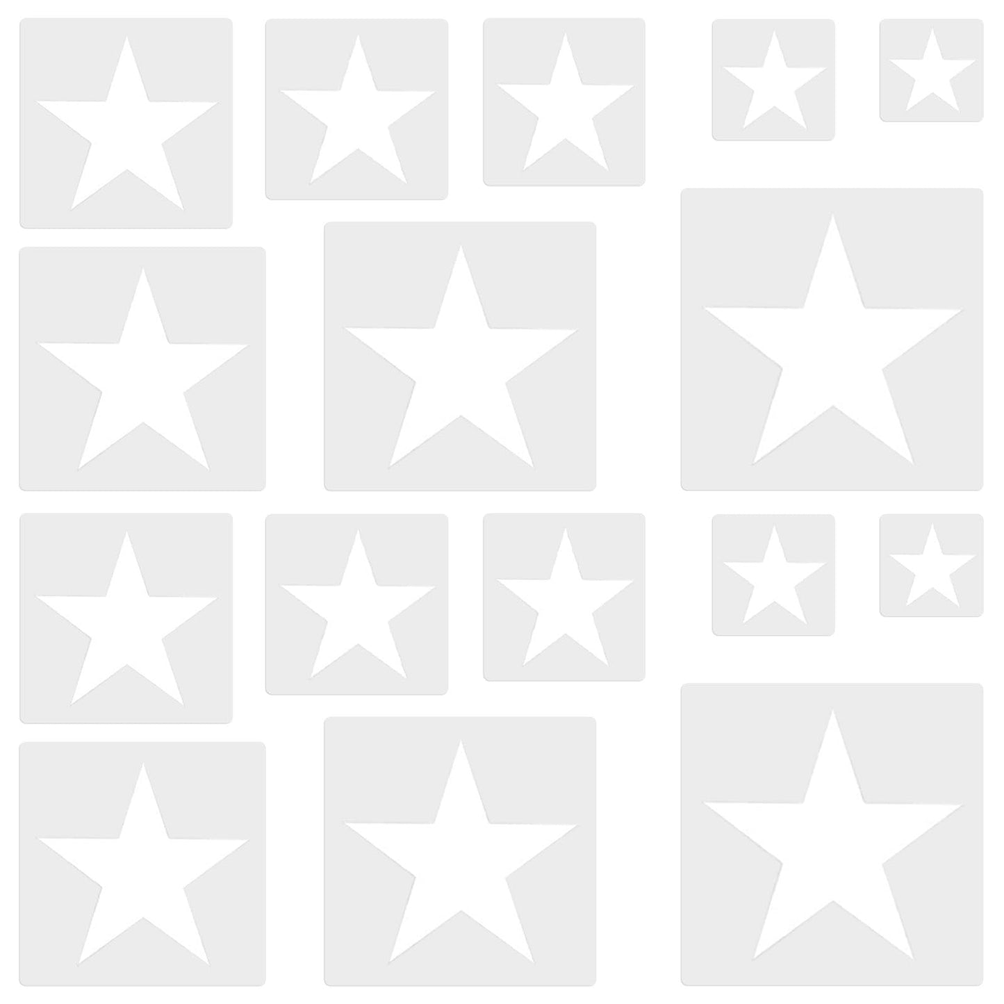 16 PCS Large Star Stencil, Star Stencils Different Sizes for Painting Template Star Stencil for Crafts Plastic 5 Point Star Templates for Fabric Wall Arts Paper Home Decoration