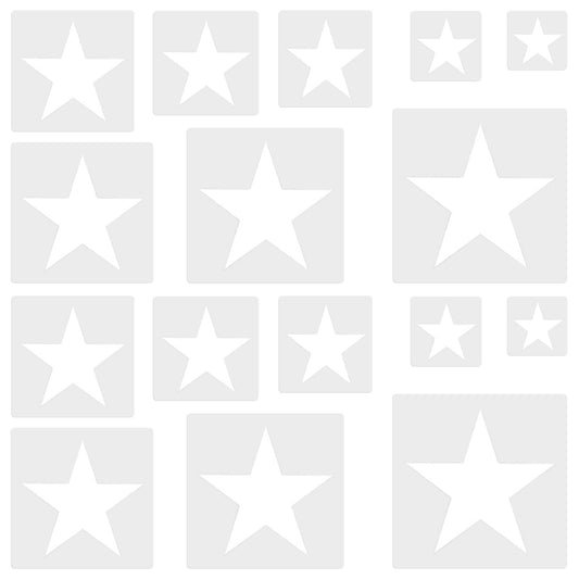16 PCS Large Star Stencil, Star Stencils Different Sizes for Painting Template Star Stencil for Crafts Plastic 5 Point Star Templates for Fabric Wall Arts Paper Home Decoration