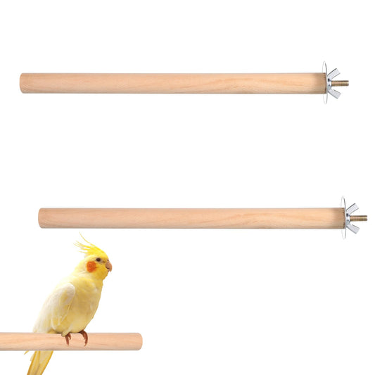 2PCS Bird Perches for Cage Wooden Parrot Perch Stand, Parrot Perches Toys Wood Perch with Different Widths Bird Cage Toys Cages Accessories for Macaws, Small Parakeets, Conures, Budgies, Finches
