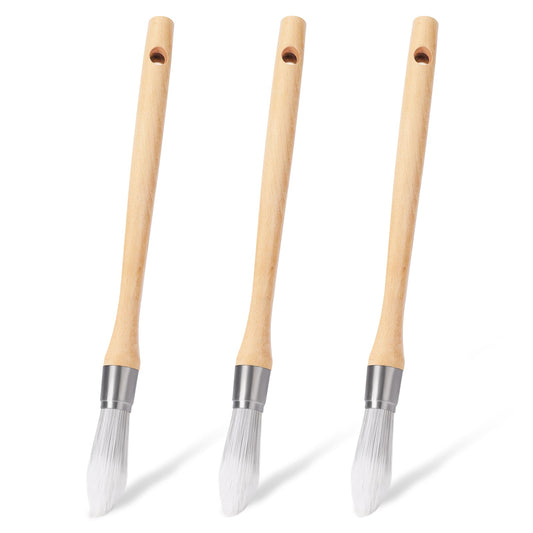 3 Pcs 0.75 Inch Round Trim Paint Brush Small Paint Brush Edging Paint Brush Corner Paint Brush Painting Tool for House Wall Edges Furniture Coloring