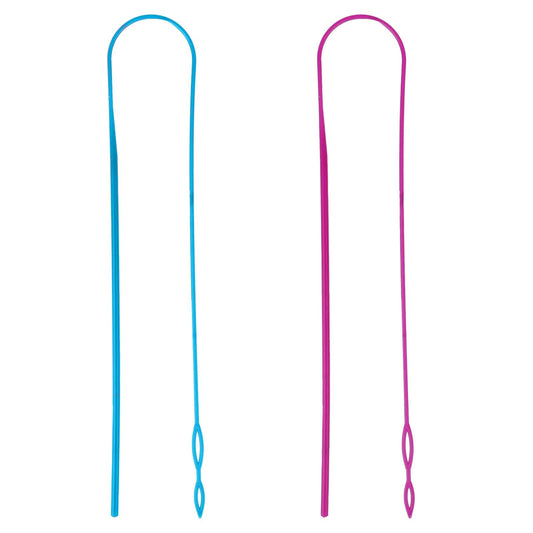 2Pcs Drawstring Threader Flexible Drawstring Threaders Plastic Drawstring Replacement Tool Easy & Quick Sewing Needle Replacement Craft Tools for Wool Yarn Ribbon Elastic Tape