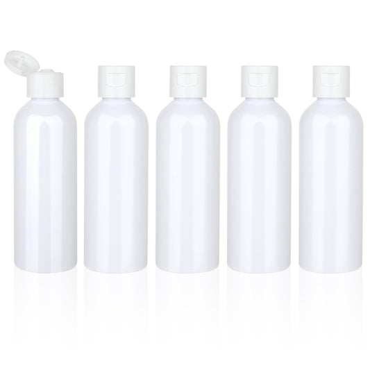 Hariendny 5 PCS White Travel Bottles Squeeze Bottles With Flip Cap Travel Bottles Leak Proof Refillable Cosmetic Bottles 3.4 oz Mini Empty Plastic Squeeze Bottles for Travel Shampoo and Conditioner