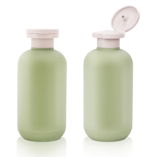 2 PCS Flip Cap Shampoo Bottles Empty Refillable Travel Size Bottles Sub Package Squeeze Bottles Plastic Bottles Shower Gel Bottle for Travel Lotion Shampoo Body Wash, 200ml