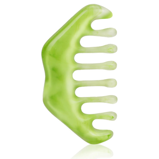 Manual Scalp Massager,Resin Massage Comb Multi-Functional Guasha Scraping Scalp Comb Wide Tooth Comb Scalp Brush Head Massage Tools for Scalp Stress Relax Acupoint Massage - NOT Jade