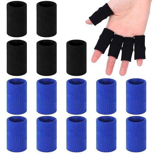 20Pcs Finger Sleeves Protectors Sport Finger Sleeves Finger Splints Thumb Finger Brace Finger Support Elastic Thumb Sleeves, Finger Compression Sleeve Finger Pads for Basketball Outdoor Sports