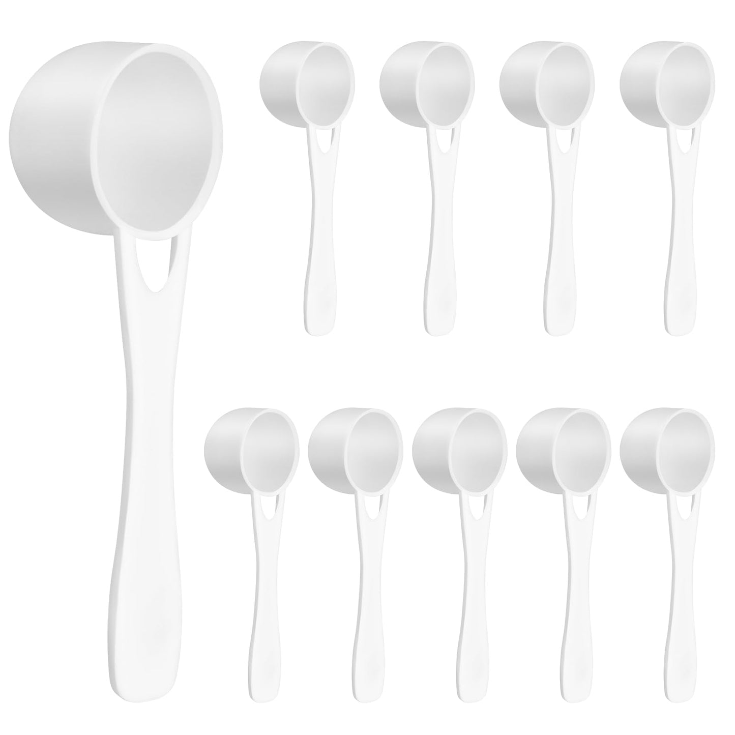 10 Pcs 5g Plastic Measuring Spoons Scoop Reusable Powder Scoops White 5 Gram Scoops Gram Measuring Spoon Teaspoon for Coffee Milk Kitchen Spoons