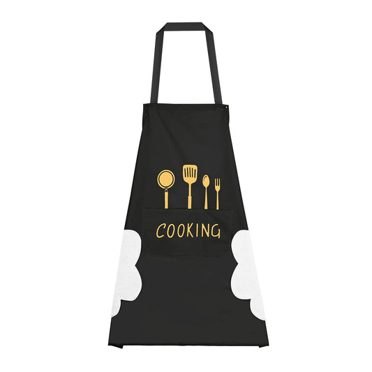 Mozeat Lens Kitchen Apron with Hand Wipe and 2 Large Pockets Cute Funny Waterproof Cooking Apron Bib for Women Men Chef Baking Supplies