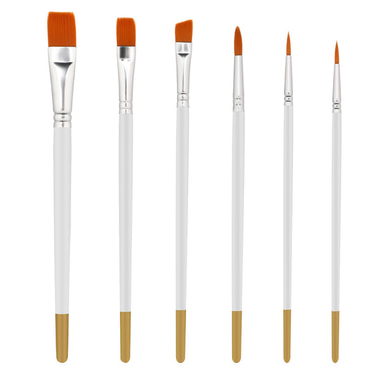 6Pcs Cake Painting Brushes Cake Decorating Paint Brushes Food Safe Paint Brushes for Cake Decorating Brushes Food Paint Pastry Brushes Multifunction Nylon Cookie Brushes for Basting, Cooking, Baking