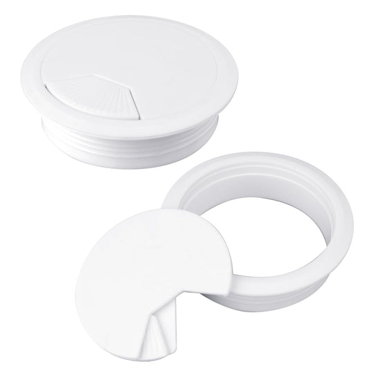2PCS 80mm 3.15 Inch Cable Grommets White Desk Grommet Cord Cable Table Grommet Desk Wire Hole Plug Cover for Cables and Cords Management