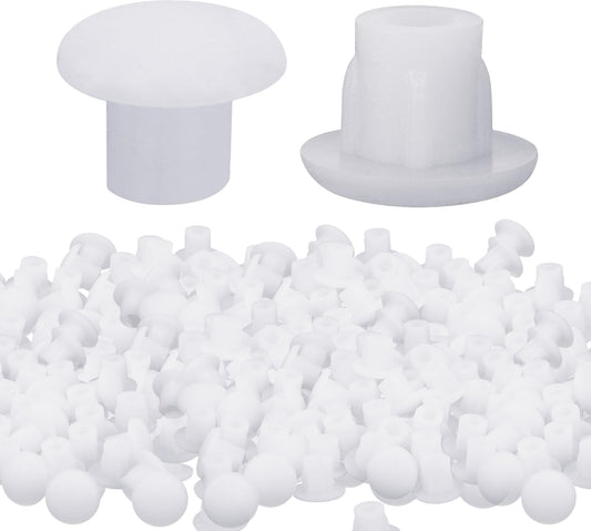 300 Pcs Plastic Hole Plugs 3/16"(5mm) Screw Caps Cover White Plastic Hole Plugs for Cabinet Cupboard Shelf Furniture