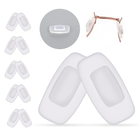 Nose Pads for Glasse, 5 Pair Soft Silicone Eye Glasses Nose Pads Non Slip Square Push in Nose Pads, 14mm Clear Glasses Nose Pad Replacement Comfortable Nose Pieces for Eyeglass Sunglass Repair