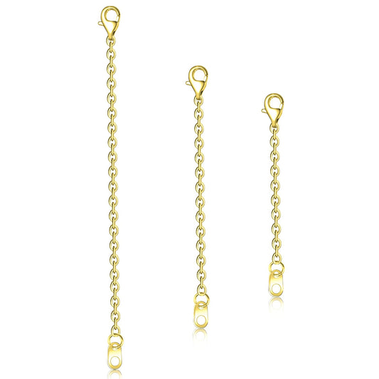 Gold Necklace Extender,3 PCS Alloy Chain Extenders Delicate Jewelry Extenders with Lobster Claw Clasp, 2/3/4 inch Chain Extension for Necklaces Braclets Anklets, Jewelry Making Supplies for Women