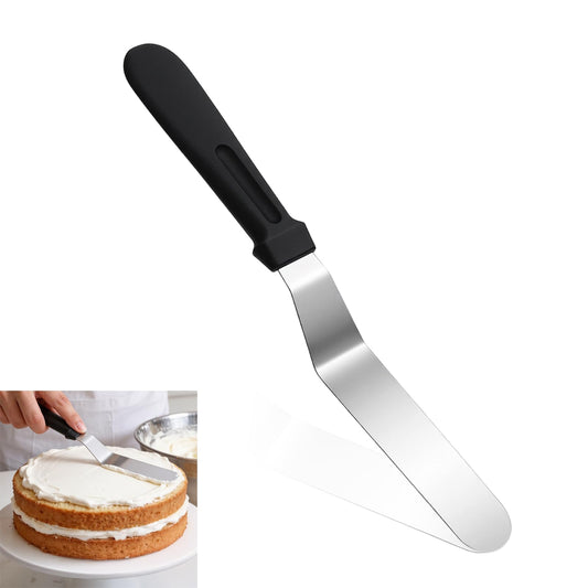 Palette Knife, 6" Icing Spatula Professional Offset Spatula Stainless Steel Angled Cake Spatulas Frosting Spatulas with Plastic Handle Pastry Knife for Cake Decorating, Pastry, Baking