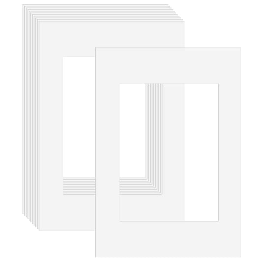 12 Pack White Pre-Cut 8x12 Picture Mat, White Picture Mounts Photo Mounts Frame Mounts for 6x8 Pictures Display Photo Frame Mat for Photos, Prints