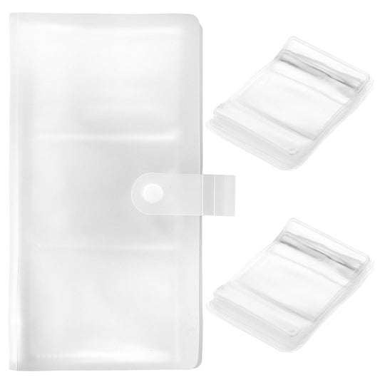 salbsever Transparent Jewelry Storage Book, Portable Jewelry Organizer 84 Pockets Jewelry Album with 60 Pcs Small Clear Plastic Bags for Necklace Earrings Brooches Rings Bracelets Jewelry