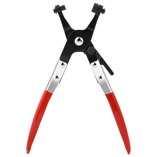 Professional Hose Clamp Pliers Tool Clamp Spread Pliers with Locking Device Swivel Flat Band for Removal and Installation of Flat-Band or Ring-Type Hose Connector Double Clamps and Exhaust Tube Clamps