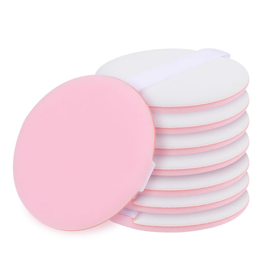 8 Pieces Cosmetic Powder Puff Makeup Soft Sponge Small Round Face Foundation Cushion Facial Makeup Blending Puff Blending Washing Applicator Pads, Pink