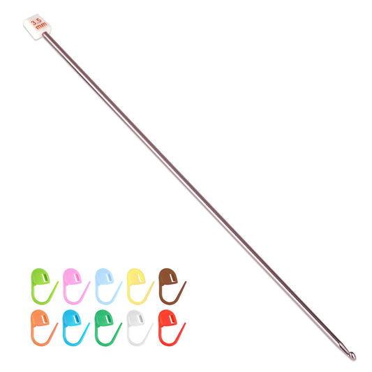 3.5 mm Tunisian Crochet Hook, Extra Long Crochet Hook (Size E) Afghan Hook, Aluminum Tunisian Crochet Hook Crochet Needles for Crocheting Light Aluminum Crochet Needles for Hats,Socks Gloves(3.5MM)
